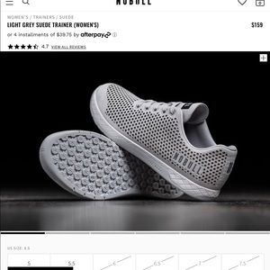 Nobull size 8.5 grey suede trainers